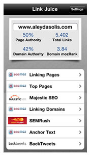 Link Juice iPhone SEO App