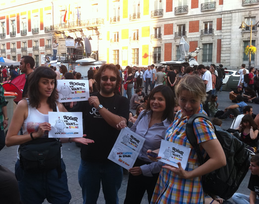 Apoyando Mozcation en España en la Puerta del Sol