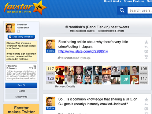 Rand Fishkin Favstar Most Popular Tweet