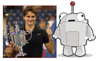 Roger Federer and Mozbot