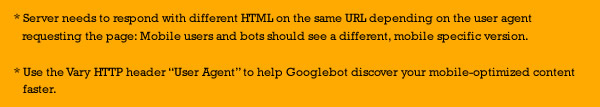 Dynamic Serving - Mobile SEO Recommendations