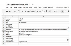 SEO Dashboard in Google Docs with Google Analytics and SEOmoz Mozscape