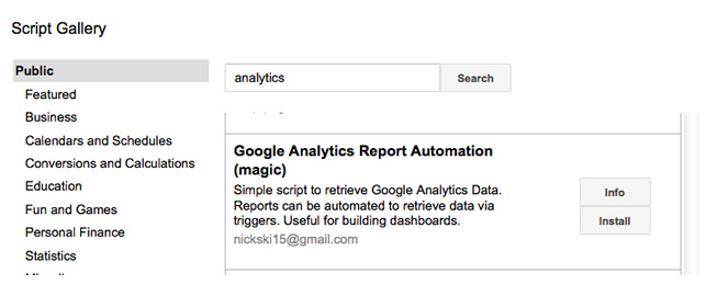 Google Analytics Report Automation (Magic) in Script Gallery