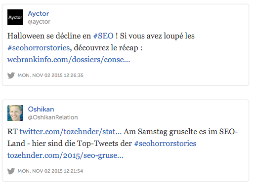 Multilingual Tweets: SEOHorrorStories