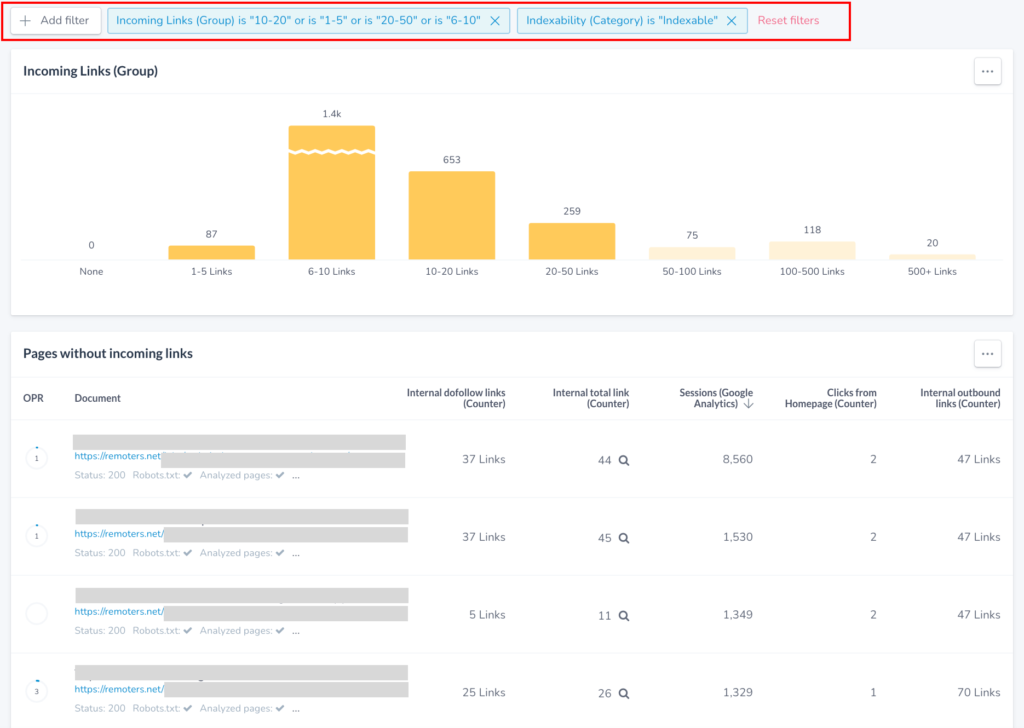 Poorly Internally Linked Pages Analysis with Crawler