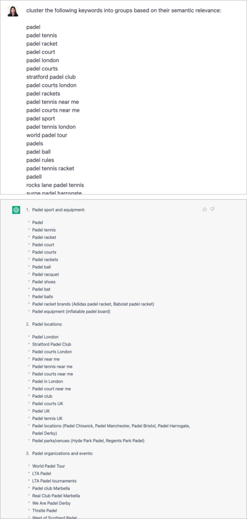 Keyword Clustering by ChatGPT