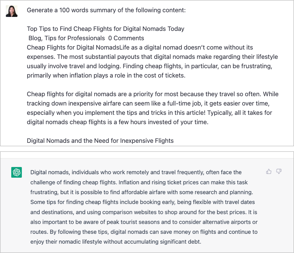 Generate a Summary of Content with GPTChat