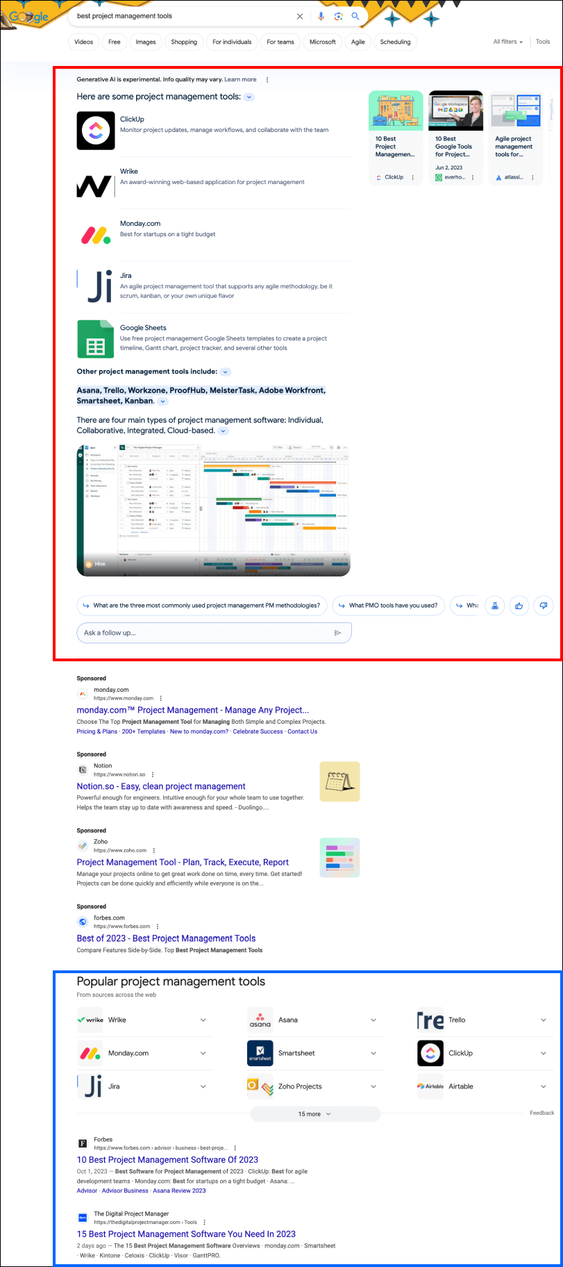 Best project management tools - duplicative search results