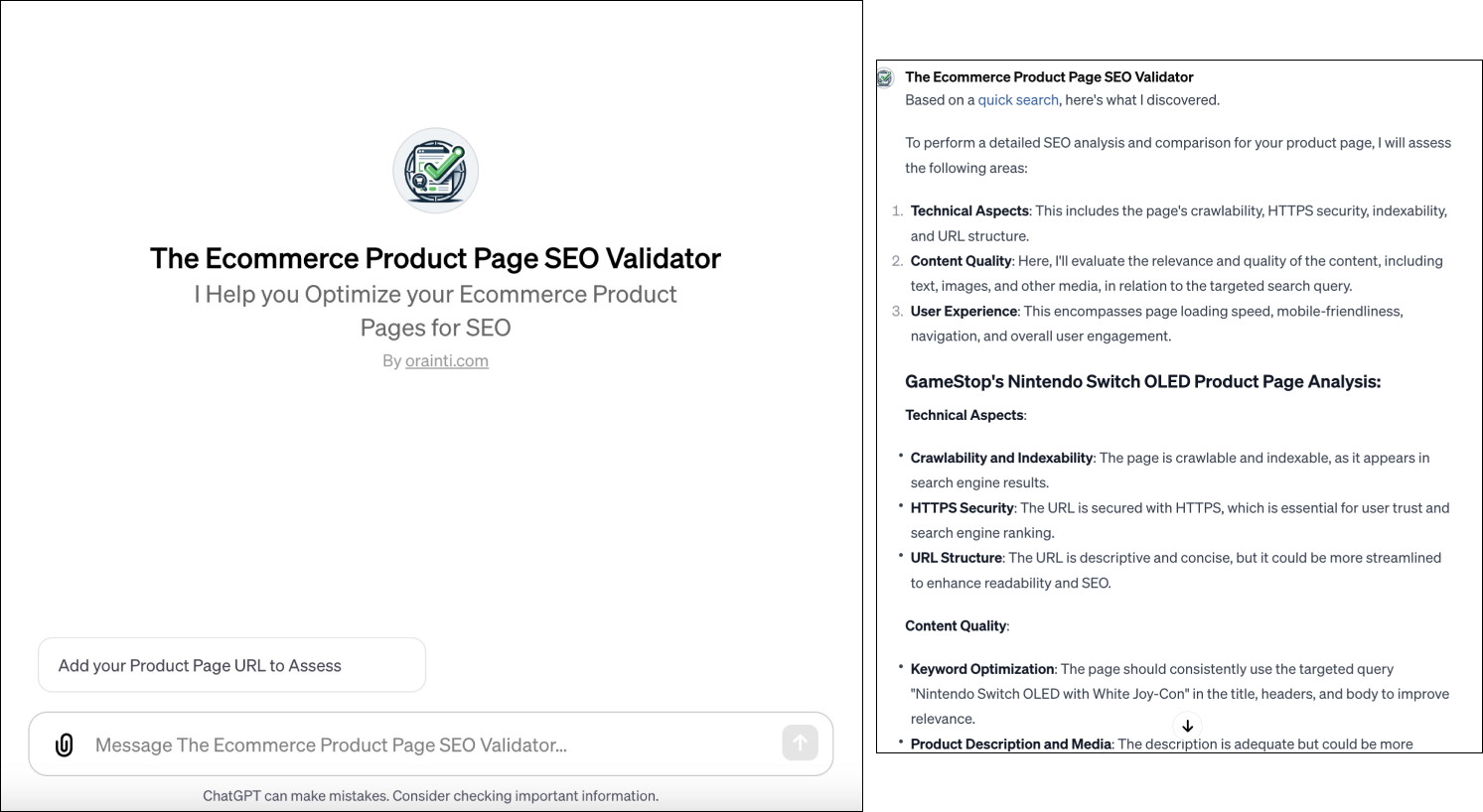 The Ecommerce Product Page SEO Validator