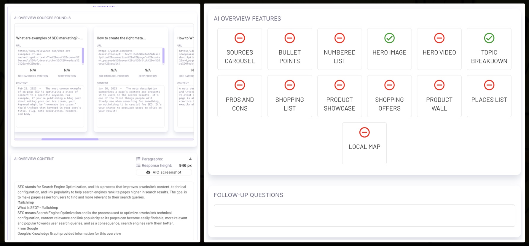 AI Overviews Tracking - Anatomy of Snapshot